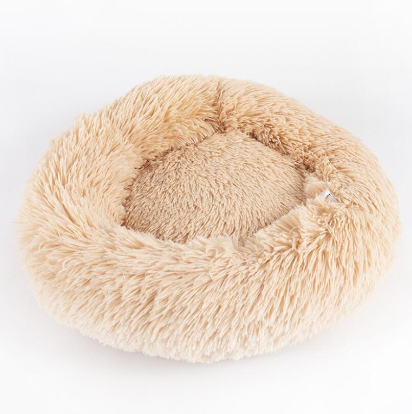 Round Plush Dog&Cat Bed- Cozy Nest for small pets