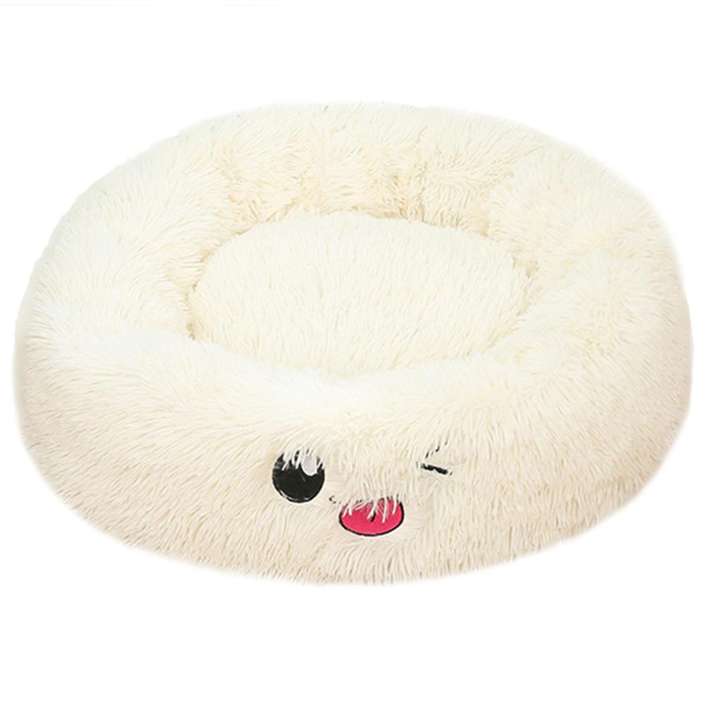 Round Plush Dog&Cat Bed- Cozy Nest for small pets