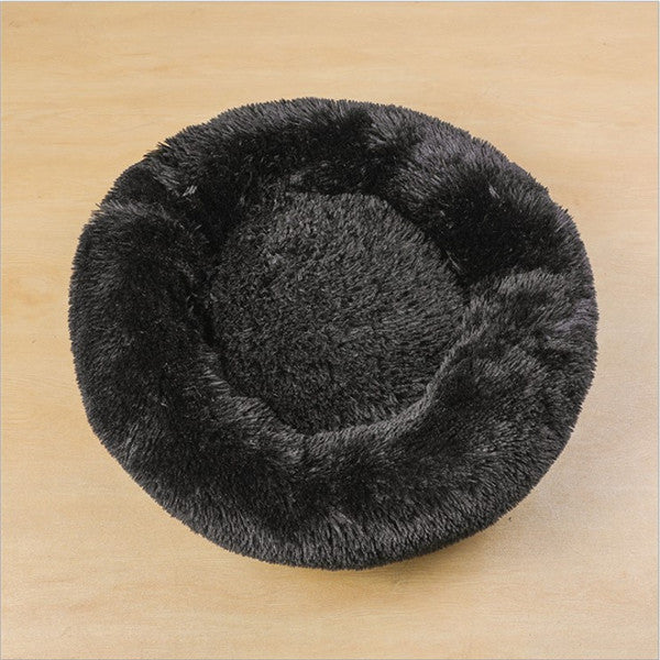 Round Plush Dog&Cat Bed- Cozy Nest for small pets