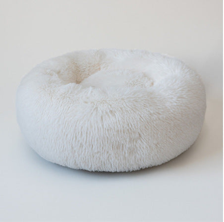 Round Plush Dog&Cat Bed- Cozy Nest for small pets