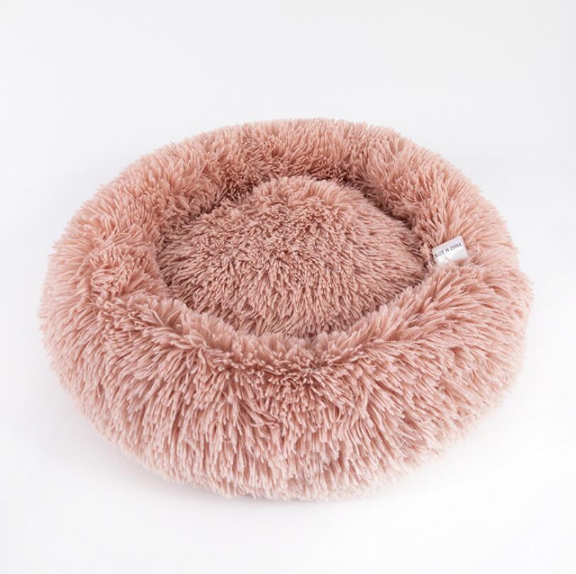 Round Plush Dog&Cat Bed- Cozy Nest for small pets