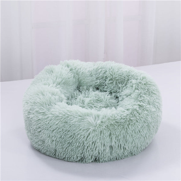 Round Plush Dog&Cat Bed- Cozy Nest for small pets