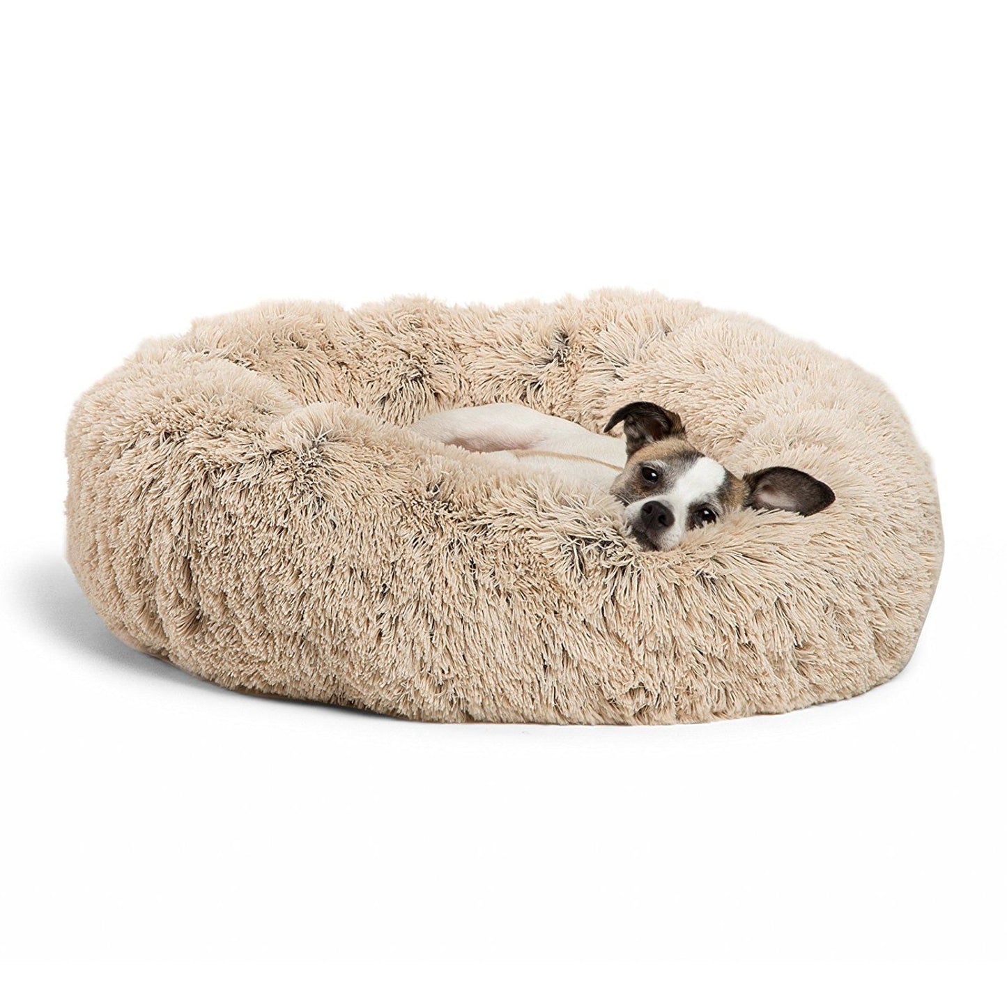 Round Plush Dog&Cat Bed- Cozy Nest for small pets