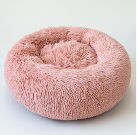 Round Plush Dog&Cat Bed- Cozy Nest for small pets