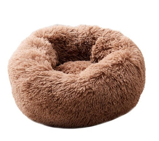 Round Plush Dog&Cat Bed- Cozy Nest for small pets