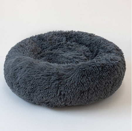 Round Plush Dog&Cat Bed- Cozy Nest for small pets